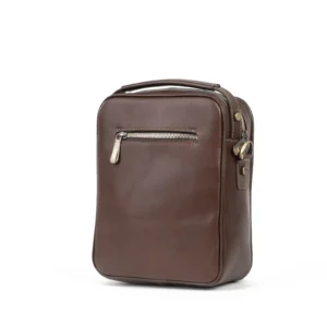 Mens Leather Crossbody Bag Code 9340A Brown Color Back View copy