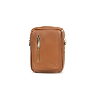 Mens Leather Crossbody Code 9342B Honey Color Front View copy