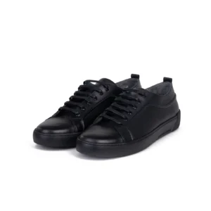 Mens Leather Sneakers Code 7110A Black Color Shot copy