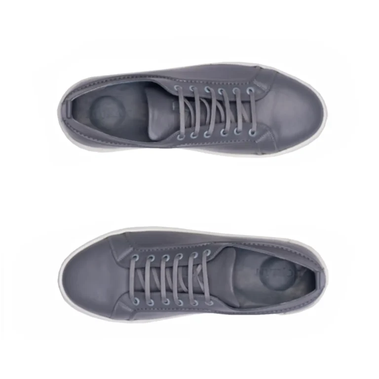 Mens Leather Sneakers Code 7110A Gray Color High Angle copy