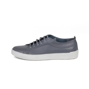 Mens Leather Sneakers Code 7110A Gray Color Side Shot copy