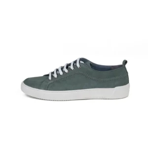 Mens Leather Sneakers Code 7110A Green Color Side Shot copy