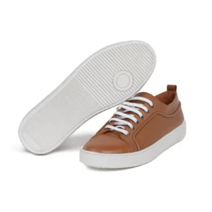 Mens Leather Sneakers Code 7110A Honey Color Detail Shot copy