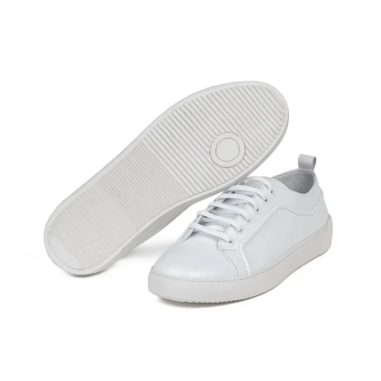 Mens Leather Sneakers Code 7110A White Color Detail Shot copy