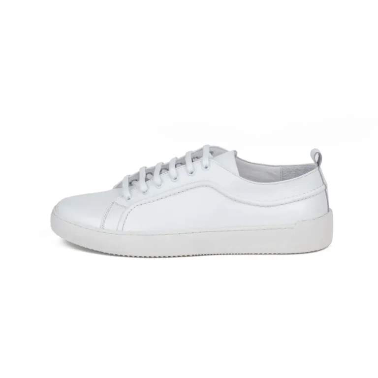 Mens Leather Sneakers Code 7110A White Color Side Shot copy