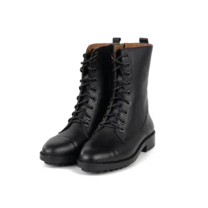 Womens Leather Derby Boots Code 5153ZA Black Color Shot copy