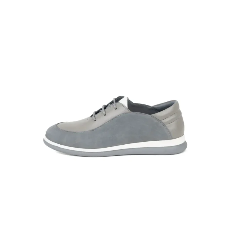 Womens Leather Sneakers Shoes Code 5051B Gray Color Side Shot copy