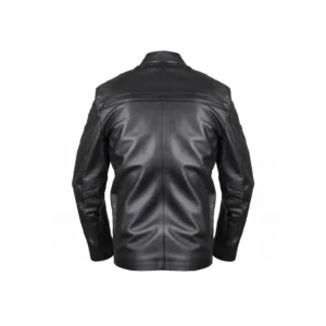 Mens Leather Jacket Code 2106J Black Color Back Shot copy