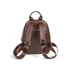 Womens Leather BackPacks Code 9250A Brown Color Back View copy