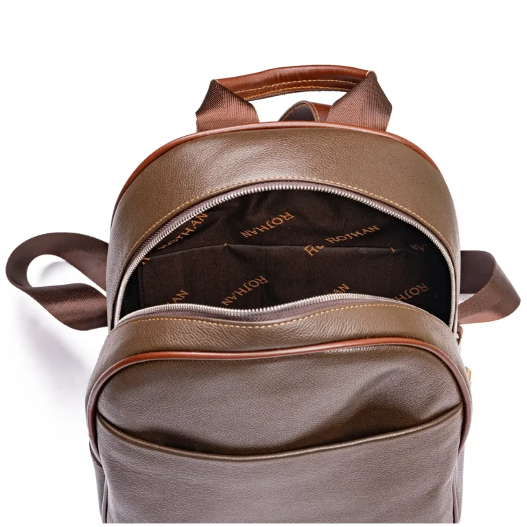 Womens Leather BackPacks Code 9250A Brown Color Detail View copy