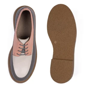 Womens Leather Casual Shoes Code 5189B PinkGray Color Detail Shot copy