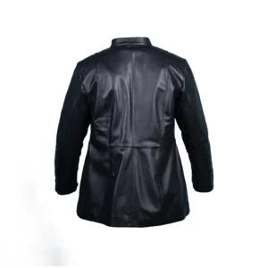 Womens Leather Jacket Code 2301J Black Color Back Shot copy
