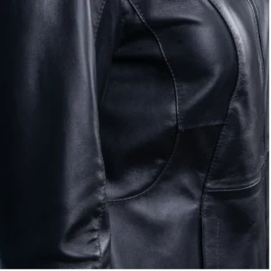 Womens Leather Jacket Code 2301J Black Color Detail Shot copy