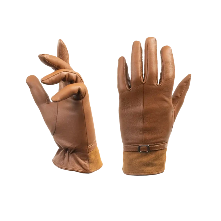 Womens Leather Gloves Code 2514J Honey Color Detail View copy