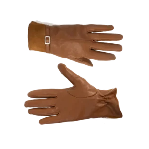 Womens Leather Gloves Code 2514J Honey Color Front Back View copy