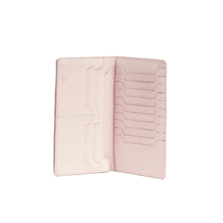 Womens Leather Wallet Code 8070C Pink Color Detail Shot copy