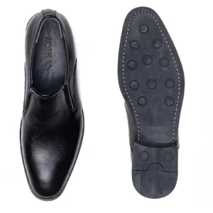 Mens Leather Classic Shoes Code 7164C Black Color Detail Shot copy