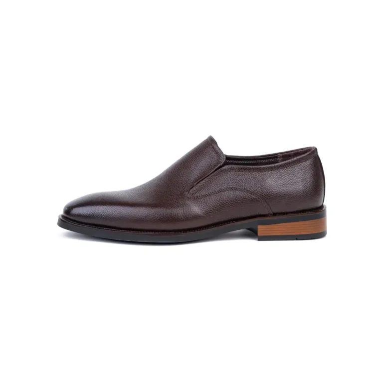 Mens Leather Classic Shoes Code 7164C Brown Color Side Shot copy