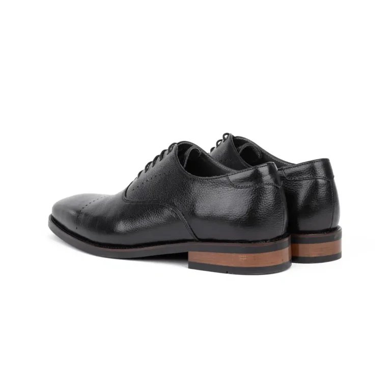 Mens Leather Oxford Shoes Code 7164F Black Color Back Shot copy