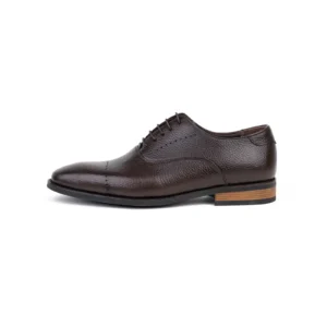 Mens Leather Oxford Shoes Code 7164F Brown Color Side Shot copy