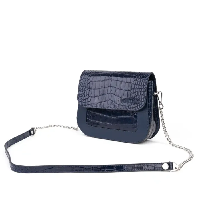 Womens Leather Croco CrossBody Code 9503A Navy Blue Color Variety Angles copy