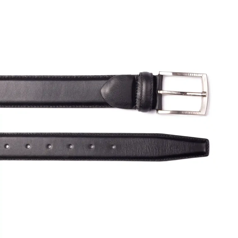 Mens Leather Belt Code 6101B Black Color High Angle View copy