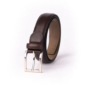 Mens Leather Belt Code 6101B Brown Color Front View copy