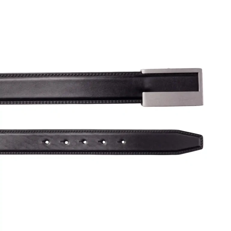 Mens Leather Belt Code 6106B Black Color High Angle View copy