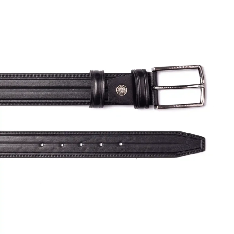 Mens Leather Belt Code 6109A Black Color High Angle View copy