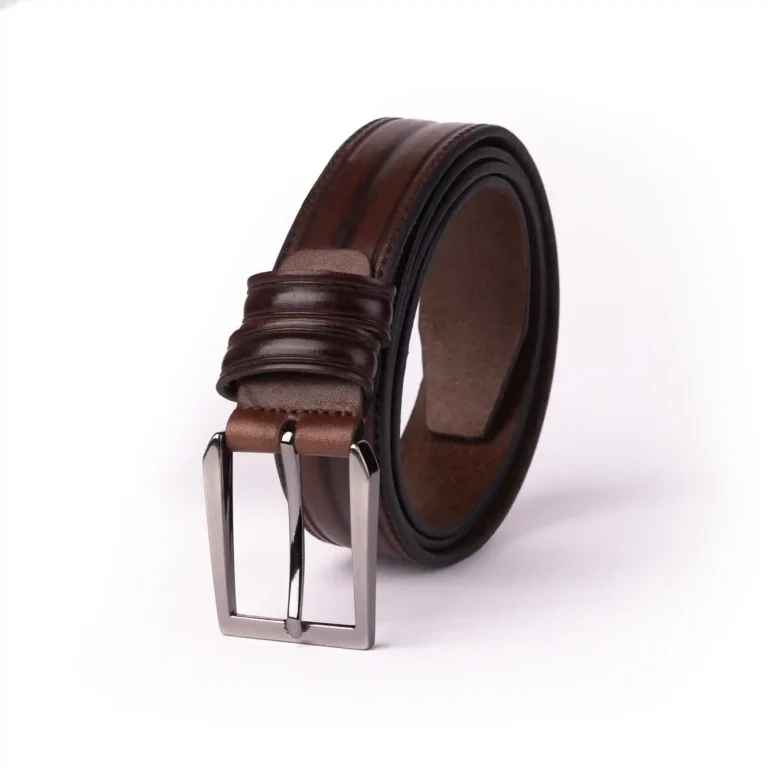 Mens Leather Belt Code 6109A Brown Color Front View copy