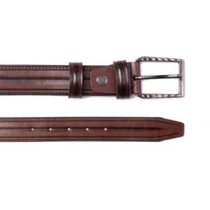 Mens Leather Belt Code 6109A Brown Color High Angle View copy
