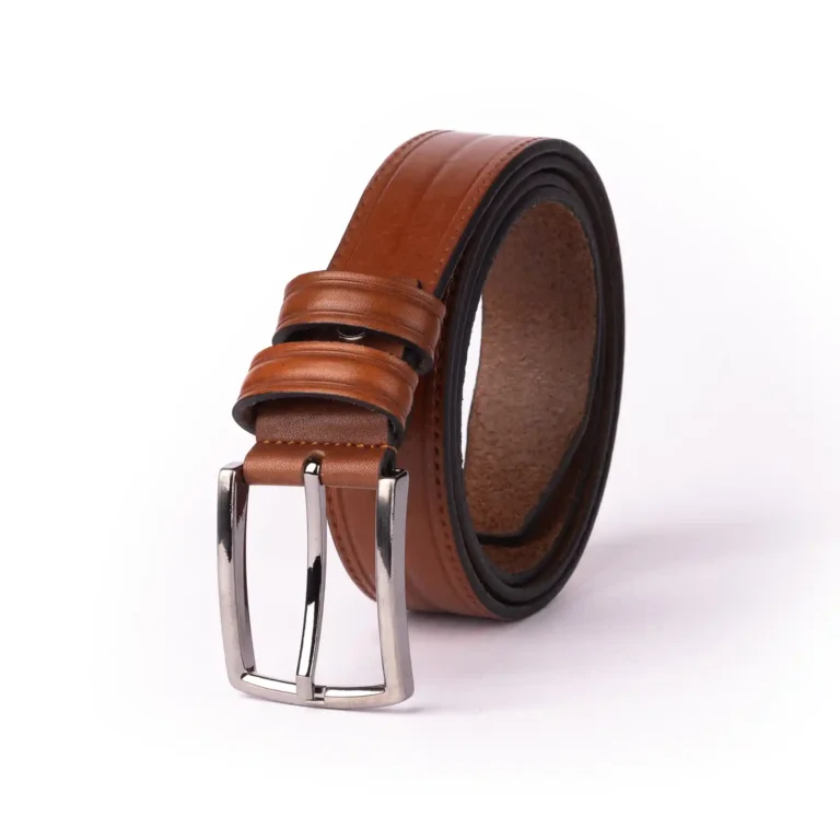 Mens Leather Belt Code 6109A Honey Color Front View copy
