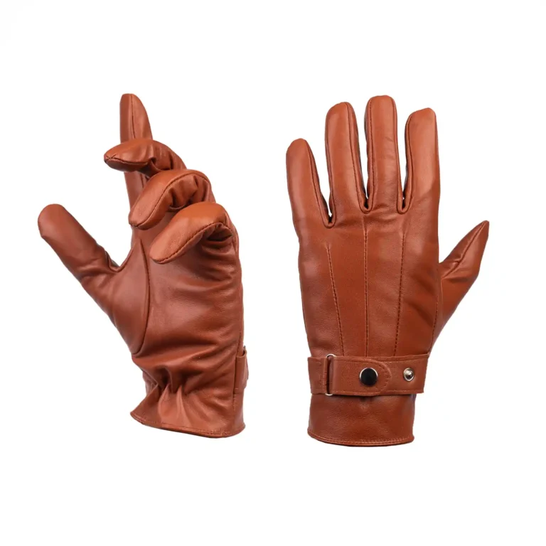 Mens Leather Gloves Code 2513J Honey Color Detail View1 copy