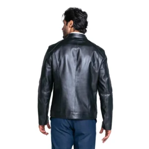 Mens Leather Jacket Code 2110J Black Color Back Shot copy