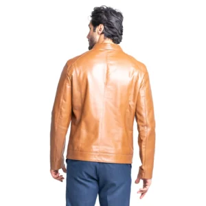 Mens Leather Jacket Code 2110J Honey Color Back Shot copy