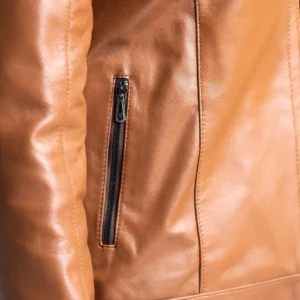 Mens Leather Jacket Code 2110J Honey Color Detail Shot copy