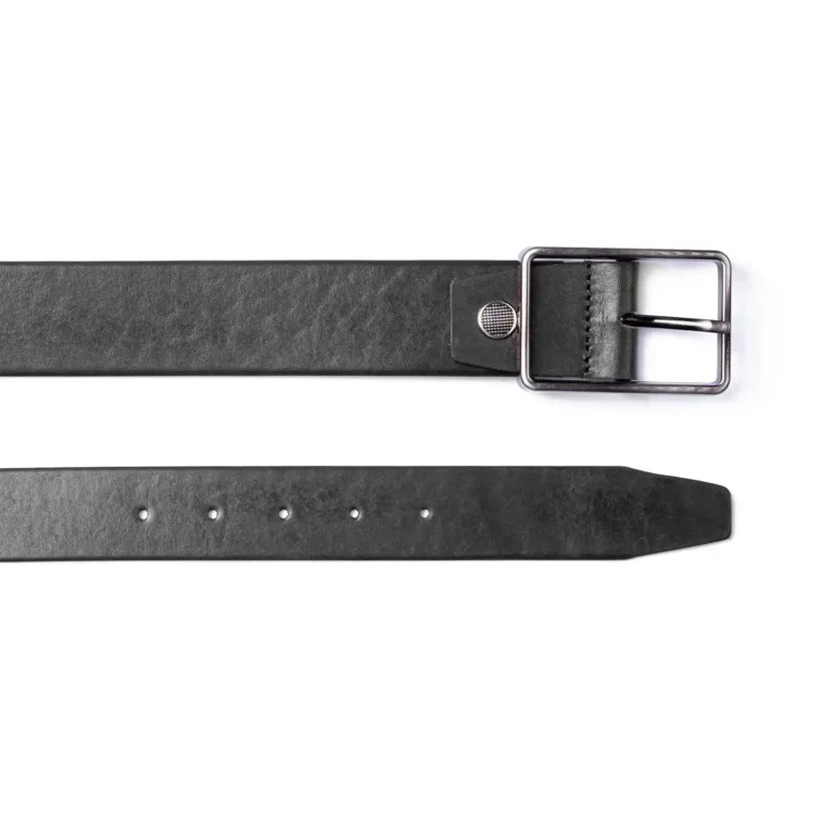 Mens Leather Belt Code 6145B Black Color High Angle View copy