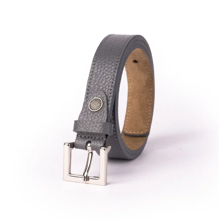 Womens Leather Belt Code 6142A Gray Color Front View copy