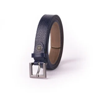 Womens Leather Belt Code 6142A Navy Blue Color Front View copy