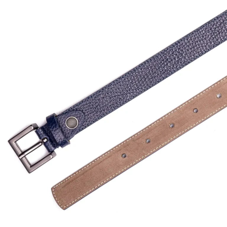 Womens Leather Belt Code 6142A Navy Blue Color High Angle View copy