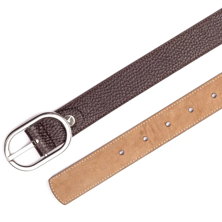 Womens Leather Belt Code 6142B Brown Color High Angle View copy
