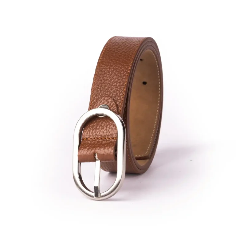 Womens Leather Belt Code 6142B Honey Color Front View copy