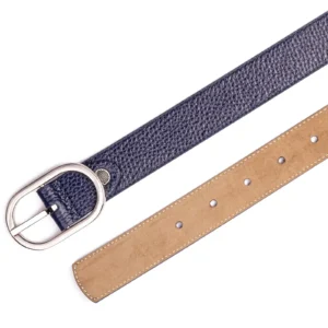 Womens Leather Belt Code 6142B Navy Blue Color High Angle View copy