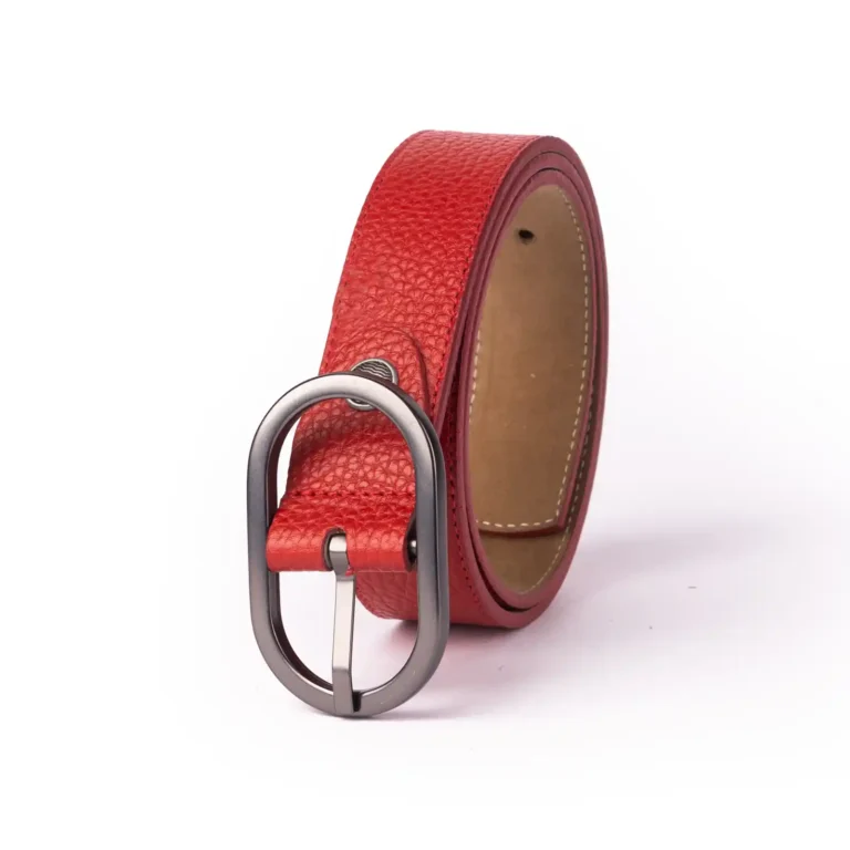 Womens Leather Belt Code 6142B Red Color Front View copy