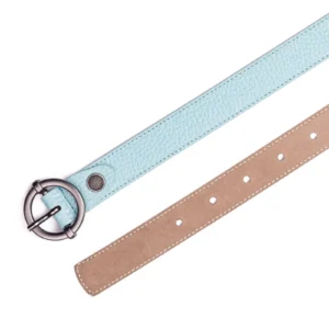 Womens Leather Belt Code 6142D Blue Color High Angle View copy
