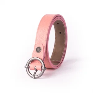 Womens Leather Belt Code 6142D Dark Pink Color Front View copy