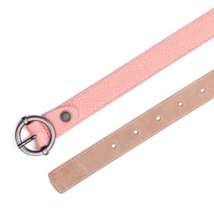 Womens Leather Belt Code 6142D Dark Pink Color High Angle View copy