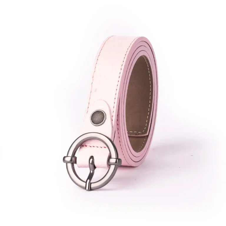 Womens Leather Belt Code 6142D Pink Color Front View copy