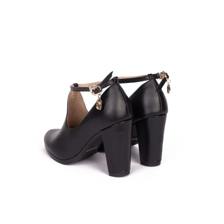 Womens Leather High heel Shoes Code 5180B Black Color Back Shot1 copy