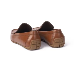 Men s Leather Loafers Shoes Code 7136E Honey Color Back Shot copy